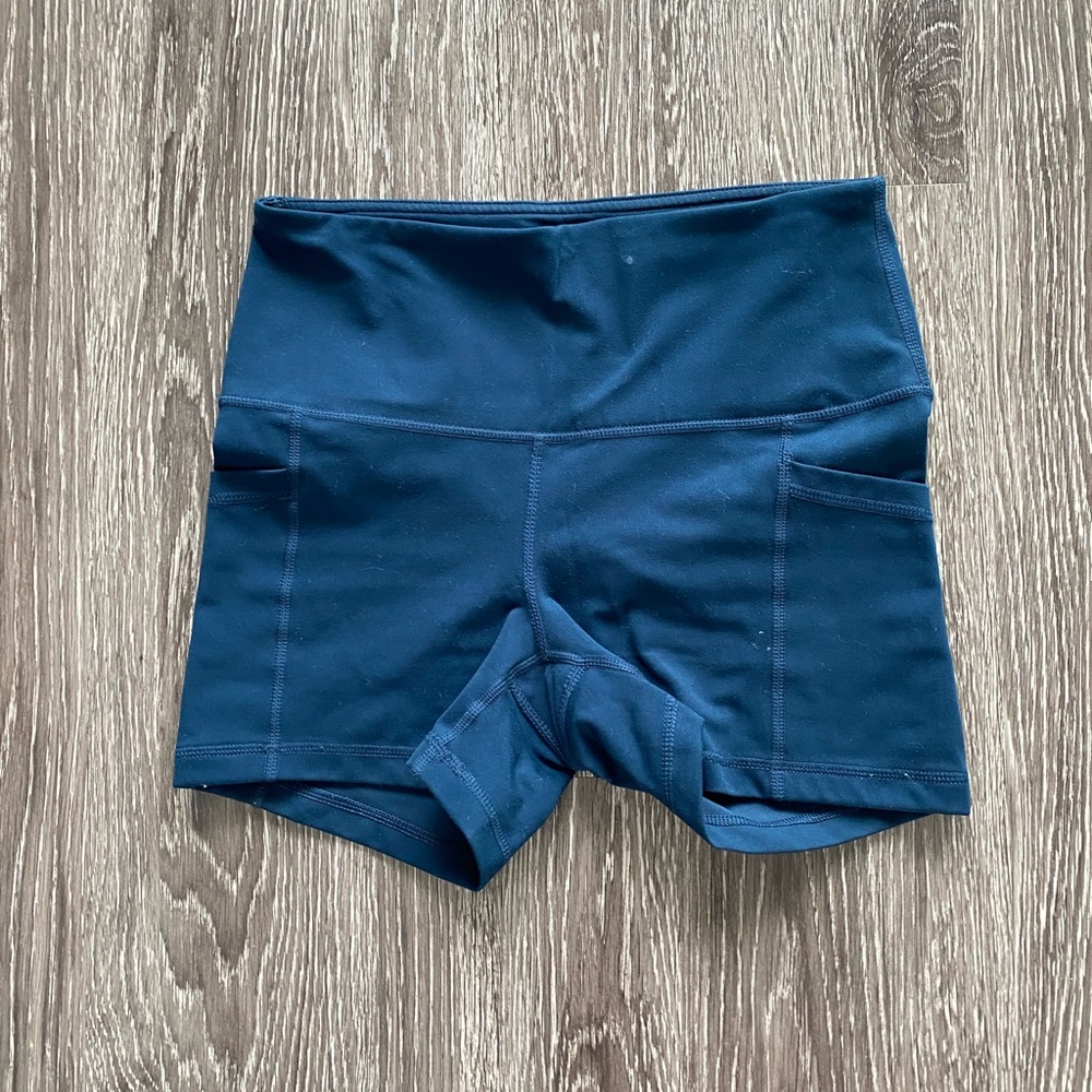 Yogalicious lux blue workout bike shorts 3” inseam